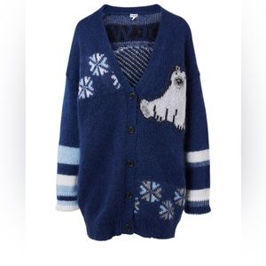 LOEWE Mohair cardigan in Navy Blue size S In great condition
